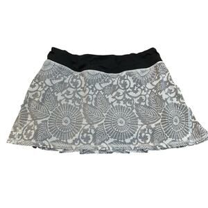 Lululemon Pace Setter Skirt Skort 6 Regular Tennis Beachy Floral Gray Multi
